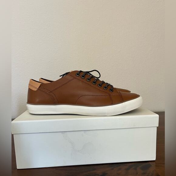 New Men's Coach leather sneaker Perkins Soft Port saddle brown size 8.5 - Picture 2 of 12